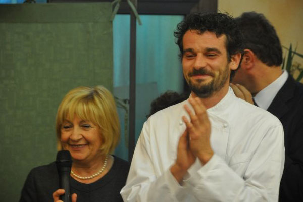 Ristorante Pepenero a San Miniato, selfie Chef Gilberto Rossi con ospiti Vip
