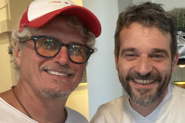 Ristorante Pepenero a San Miniato, selfie Chef Gilberto Rossi con ospiti Vip