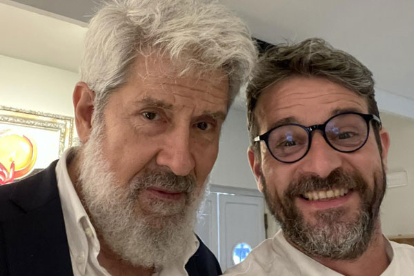 Ristorante Pepenero a San Miniato, selfie Chef Gilberto Rossi con ospiti Vip